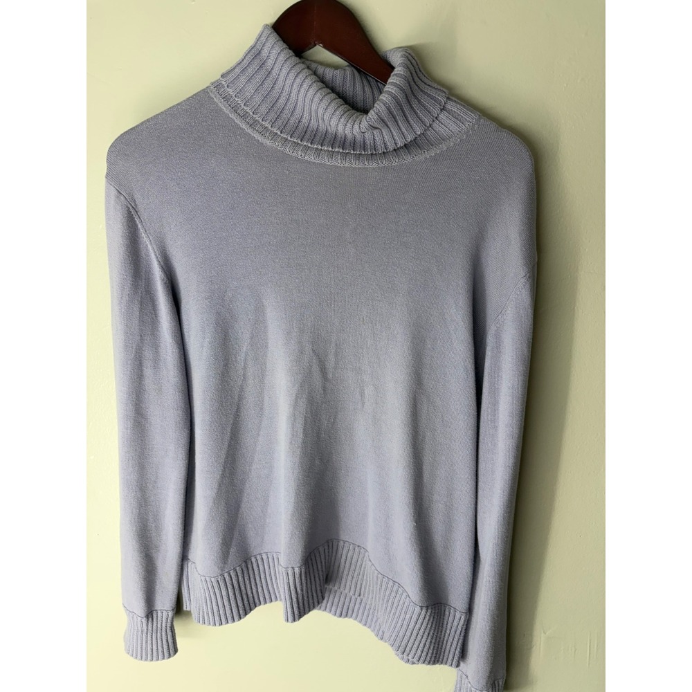 Eddie Bauer Mens Purple Cotton Turtleneck Sweater Long Sleeve Ribbed Knit